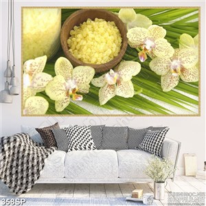 Tranh hoa lan vàng dành cho spa
