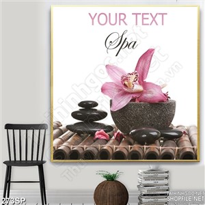 Tranh spa hoa lan hồng in uv