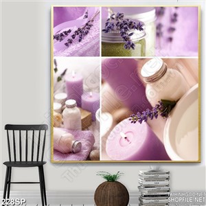 Tranh spa ghép ánh nến tím