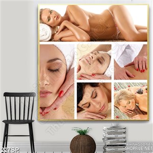 Tranh ghép in tường spa cô gái