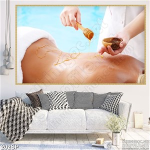 Tranh đẹp massage sauna mật ong