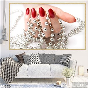 Tranh décor nail móng tay đỏ