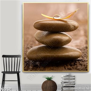 Tranh in uv cho spa trang trí đá cuội