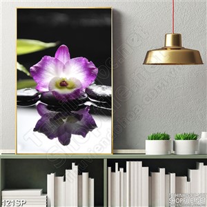 Tranh spa bông hoa lan tím