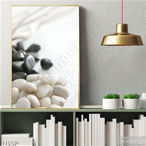 Tranh in wall cuội đen trăng spa