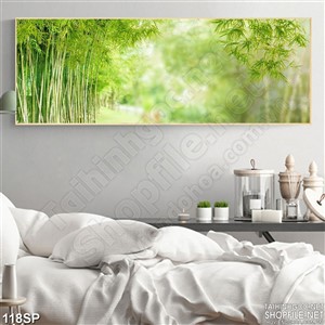 Tranh in uv thiên nhiên rặng trúc xanh