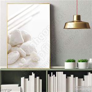 Tranh đẹp đá cuội trắng in uv