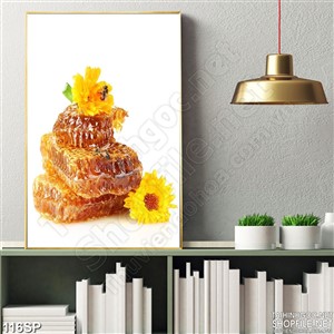 Tranh spa hoa cúc vàng và mật ong