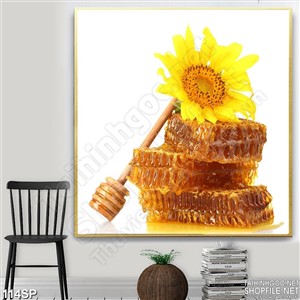 Tranh mật ong in tường cho spa