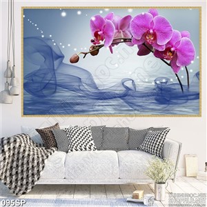 Tranh nghệ thuật hoa lan tím