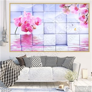 Tranh hoa lan hồng psd