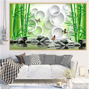 Tranh spa thiên nhiên nước in uv