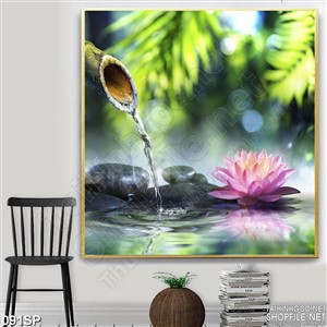 Tranh hoa sen thiên nhiên spa