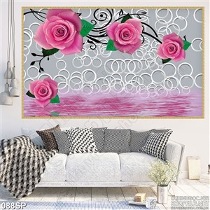 Tranh spa in uv hoa hồng đỏ