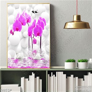 Tranh in gạch hoa lan hồ điệp