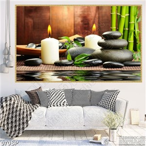 Tranh spa ánh nến đêm tinh tế in uv