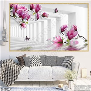Tranh spa mộc lan hồng