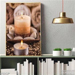 Tranh khổ dọc in spa cây nến thơm