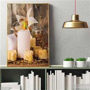 Tranh hoa lili trắng in tường