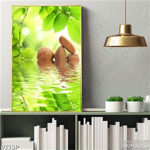 Tranh spa cành lá xanh đẹp