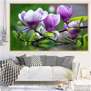 Tranh hoa mộc lan tím psd