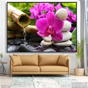 Tranh hoa lan spa và ống trúc