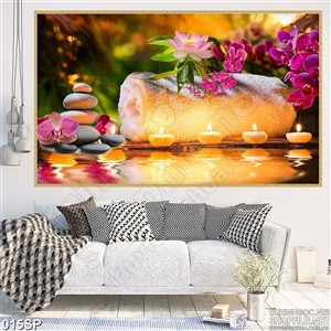 Tranh lụa phong cảnh spa in tường