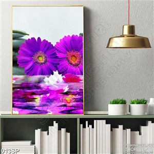 Tranh in hoa cúc tím đẹp nhất psd