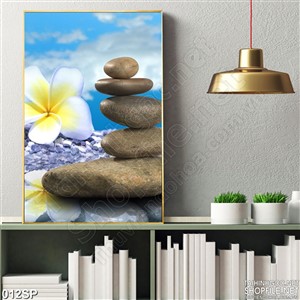 Tranh khổ dọc hoa sứ trắng in uv