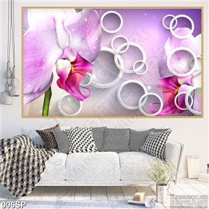 Tranh spa hoa lan trang trí vòng tròn
