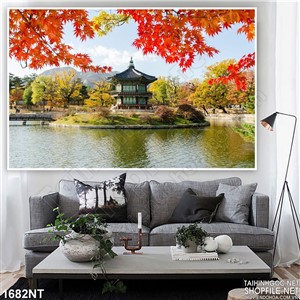 Tranh ngôi đền giữ hồ