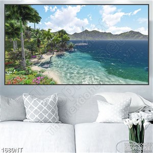 Tranh bãi biển xanh