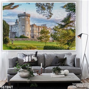 Tranh lâu đài nhìn từ xa