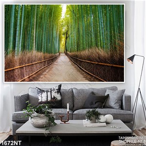 Tranh con đường và hàng trúc