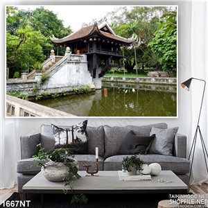 Tranh chùa một cột in uv