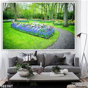 Tranh vườn hoa tím