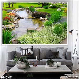 Tranh con suối nhỏ xinh