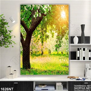 Tranh ánh nắng xuyên cây