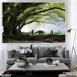 Tranh chăn trâu trong rừng