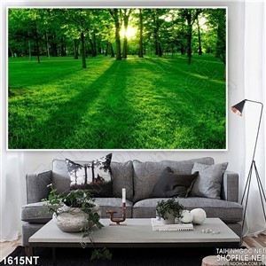 Tranh thảm cỏ xanh trong rừng