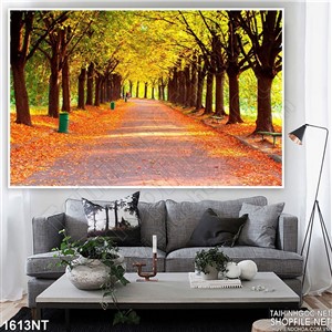 Tranh đường đầy lá vàng