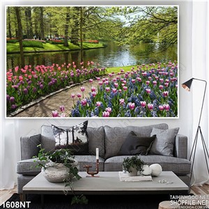 Tranh con đường hoa