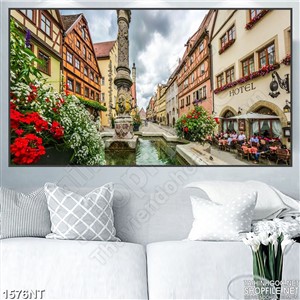 Tranh thành phố cổ hùng vĩ