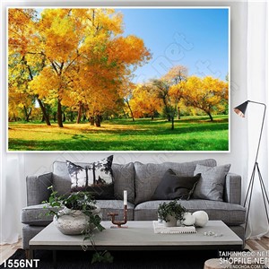 Tranh khu vườn lá vàng