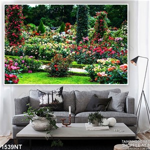 Tranh vườn hồng 3d
