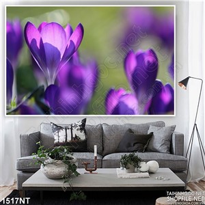 Tranh bông hoa tím nở rộ