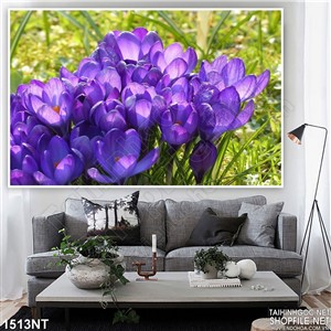 Tranh khóm hoa tím