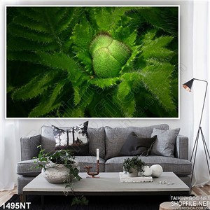 Tranh lá xanh đầy lông