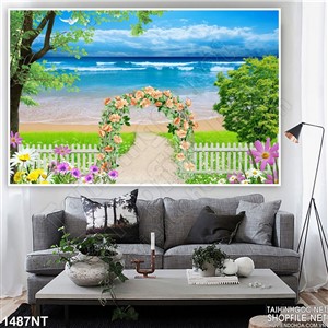 Tranh cổng hoa ra biển