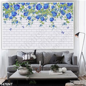 Tranh bức tường hồng xanh